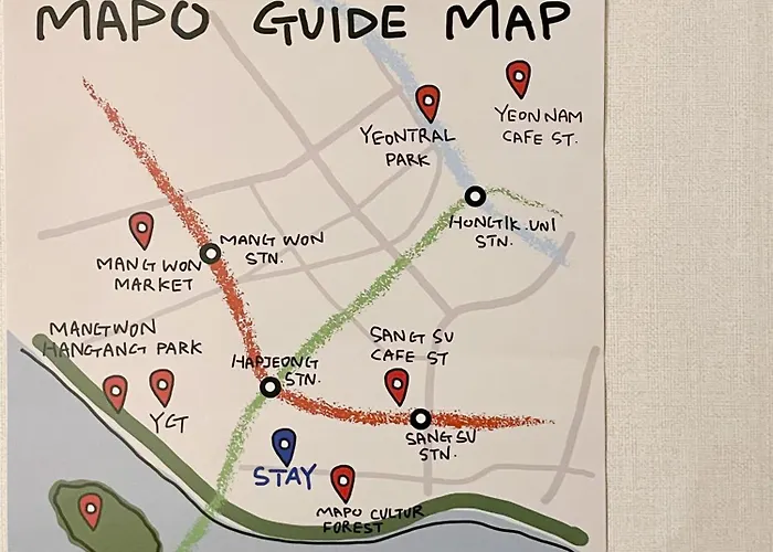 5min To Hapjeong St, Airport Bus Direct, River Park, Near Hongdae, 3rooms 別墅 首爾